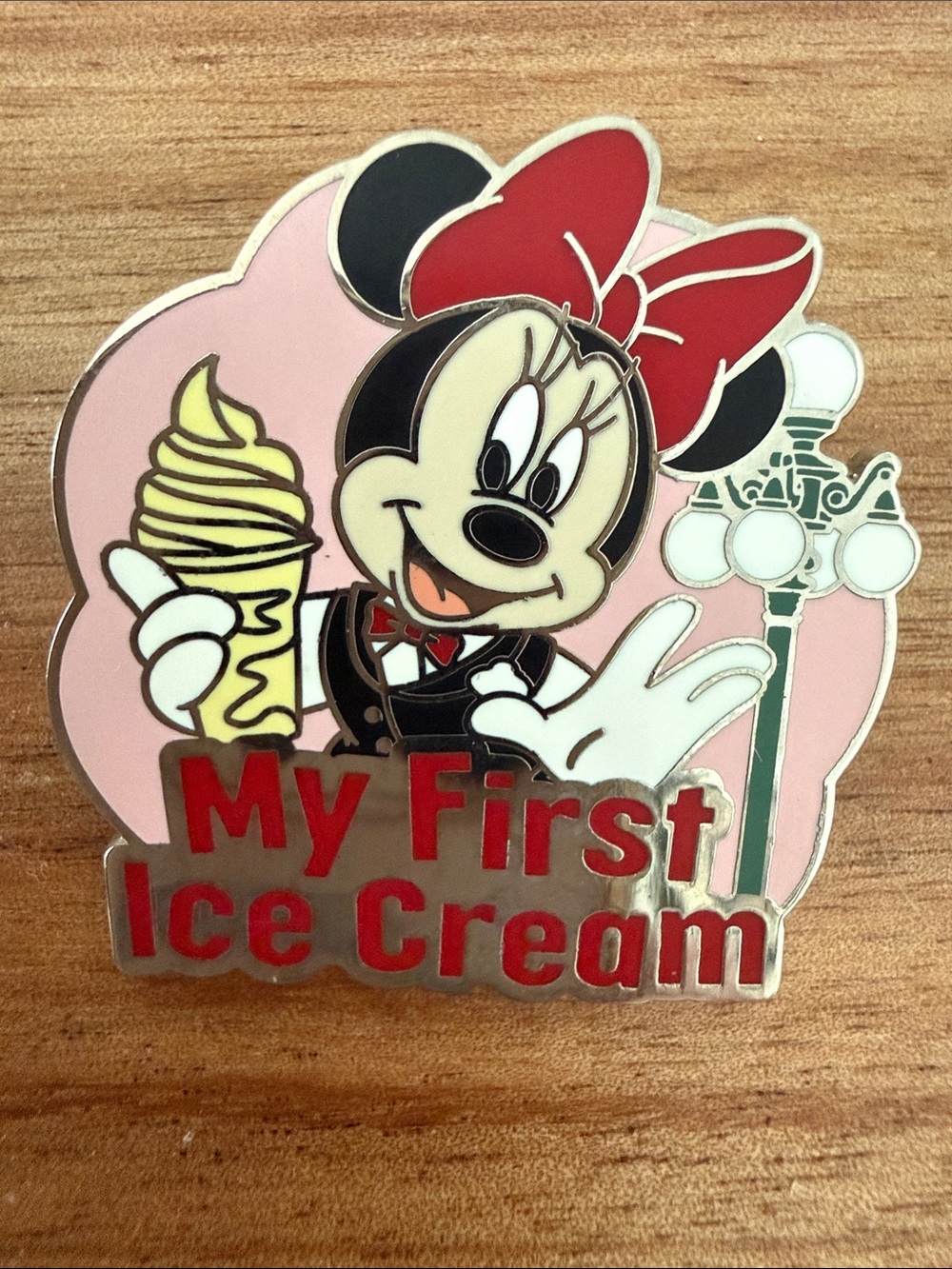 Disney Minnie Mouse 'My First Ice Cream' Pin - Pink, Red, Black, Cream, Yellow